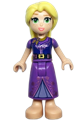 Rapunzel - Dark Purple Vested Dress with 2 Bright Pink Flowers in Hair - dp169