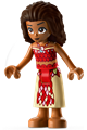 Moana - red and tan top and long skirt with feathers - dp171