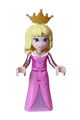 Aurora - Dark Pink Dress, Magenta Vest, Gold Necklace and Crown Tiara - dp176