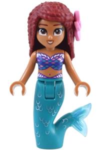 Ariel, Mermaid (medium nougat) - mini doll, bright pink flower dp181