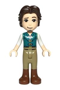 Flynn Rider - Mini doll Flynn Rider wearing a dark turquoise vest with a thin hinge - dp187