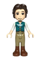Mini doll Flynn Rider wearing a dark turquoise vest with a thin hinge - dp187