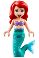 Mermaid Ariel with medium lavender shell bra top, dark turquoise tail, and medium blue eyes - dp189