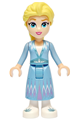 Elsa wearing a medium blue skirt and white shoes, with a small open mouth smile - dp191