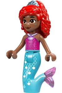 Ariel - Ariel, Mermaid wearing a magenta top and a medium azure tail - dp193