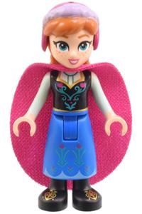 Anna - Anna - Blue Skirt, Black Boots and Black Top, Light Aqua Sleeves, Magenta Cape - dp196