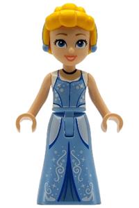 Cinderella - Cinderella with bright light blue and metallic light blue dress, bright light orange hair - dp205