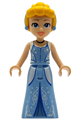 Cinderella with bright light blue and metallic light blue dress, bright light orange hair - dp205