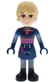 Kristoff wearing a dark blue tunic with black boots and sand blue sleeves, sporting a medium nougat smile - dp208