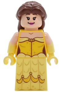 Belle Minifigure - Belle minifigure wearing a dress with gold sparkles - dp213