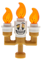 Lumière with a small solid candelabra and white round plates - dp219