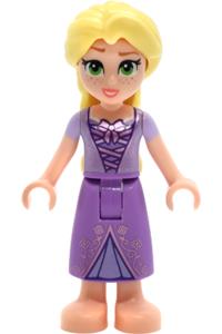 Rapunzel - Rapunzel mini doll with two bright pink flowers and a metallic pink laced dress - dp225