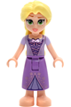 Rapunzel mini doll with two bright pink flowers and a metallic pink laced dress - dp225