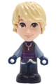 Kristoff micro doll with a reddish brown shirt, dark blue pants, and a closed mouth grin - dp229