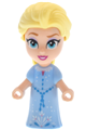 Elsa - Micro Doll, Bright Light Blue Dress with Beaded Belt, Open Mouth Smile - dp233