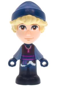 Kristoff Micro Doll - Kristoff micro doll wearing a dark brown shirt, dark blue pants, and dark blue beanie, with a closed mouth grin - dp236