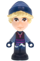 Kristoff micro doll wearing a dark brown shirt, dark blue pants, and dark blue beanie, with a closed mouth grin - dp236