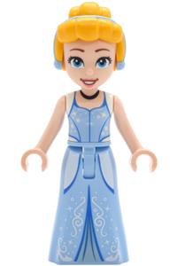 Cinderella - Cinderella with bright light orange hair and reddish brown eyebrows wearing a bright light blue and metallic light blue dress - dp245