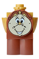Cogsworth with a printed face showing teeth and a log-profile body - dp247