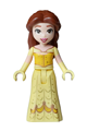 Belle mini-doll wearing a yellow and bright light yellow full-length skirted dress with a gold brooch - dp249