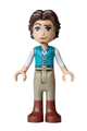 Flynn Rider (medium tan) mini-doll wearing a dark turquoise vest with a thin hinge - dp252