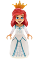 Ariel human with medium tan skin wearing a white dress and a pearl gold tiara - dp255