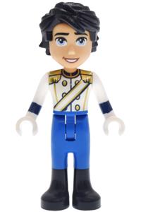 Prince Eric - Prince Eric with medium tan skin, wearing a uniform with gold epaulettes and blue trousers - dp256