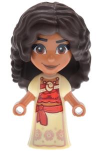 Moana - Moana micro-doll in sienna wearing a dress with copper flowers - dp258