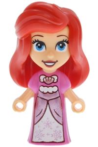 Ariel - Ariel micro-doll, human with medium tan skin wearing a dark pink dress - dp259