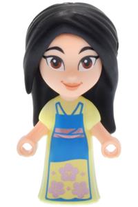 Mulan - Mulan micro-doll wearing a yellowish green dress with metallic pink flowers - dp260