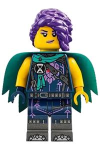 Zoey Minifigure - Zoey wearing a dark turquoise cape - drm009