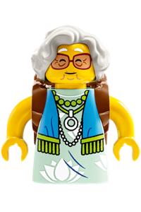 Mrs. Castillo Minifigure - Mrs. Castillo with a reddish brown backpack - drm014