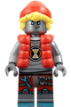 Cooper Robot wearing a red cap and a puffer vest - drm082
