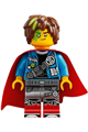 Mateo wearing a dark azure jacket and a red cape - drm084