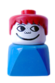 Duplo 2 x 2 x 2 Figure Brick Early, Male on Blue Base, Red Hair, Freckles - dupfig005