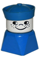 Duplo 2 x 2 x 2 Figure Brick Early, Male on Blue Base, Blue Sailor Hat, Freckles - dupfig021