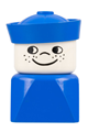 Duplo 2 x 2 x 2 Figure Brick Early, Male on Blue Base, Blue Sailor Hat, Freckles - dupfig021