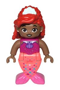 Duplo Disney Princess - Disney Princess Ariel Duplo figure with a coral and dark pink mermaid tail - dupmermaid05