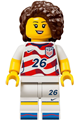 Female soccer player for the US team wearing a stripes jersey - edi008