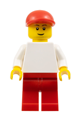 Lifeguard with plain white torso and arms, wearing red legs and a matching red cap - edu011