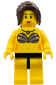 Female windsurfer with a shell bra, long dark brown hair, and black hips - edu016