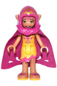 Azari Firedancer - Azari Firedancer in bright light orange with a long cape and hood - elf022