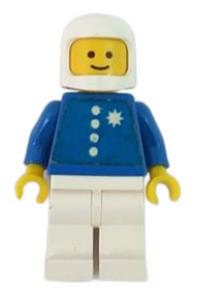 Coast Guard Pilot Minifigure - Coast Guard pilot with a white classic helmet and torso sticker featuring 4 buttons and a badge - env001
