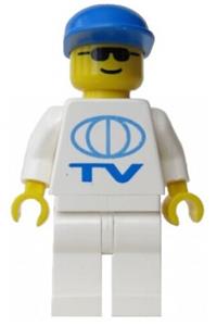 TV Logo Large Pattern, White Legs, Blue Cap ext011