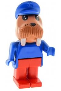 Fabuland Wilfred Walrus - Fabuland walrus with a blue hat, with a red briefcase - fab12e