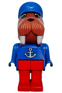 Fabuland Walter Walrus - Walrus Fabuland with a number 3 and anchor pattern - fab12g