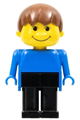 Basic Figure Human Boy Blue, Black Legs, Brown Hair - fab13a