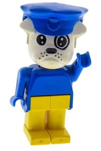Fabuland Boris Bulldog - Bulldog figure from Fabuland series 3 wearing a police hat - fab2c