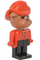 Bulldog Fabuland figure number 7 wearing a fire helmet - fab2f
