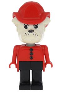 Fabuland Bertie Bulldog - Bulldog Fabuland figure number 9 wearing a fire helmet - fab2i
